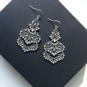 Earrings with small clear rhinestones. 2'